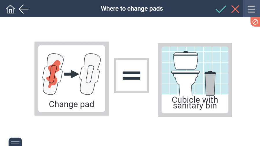 Where to change pads Women’s business SECCA