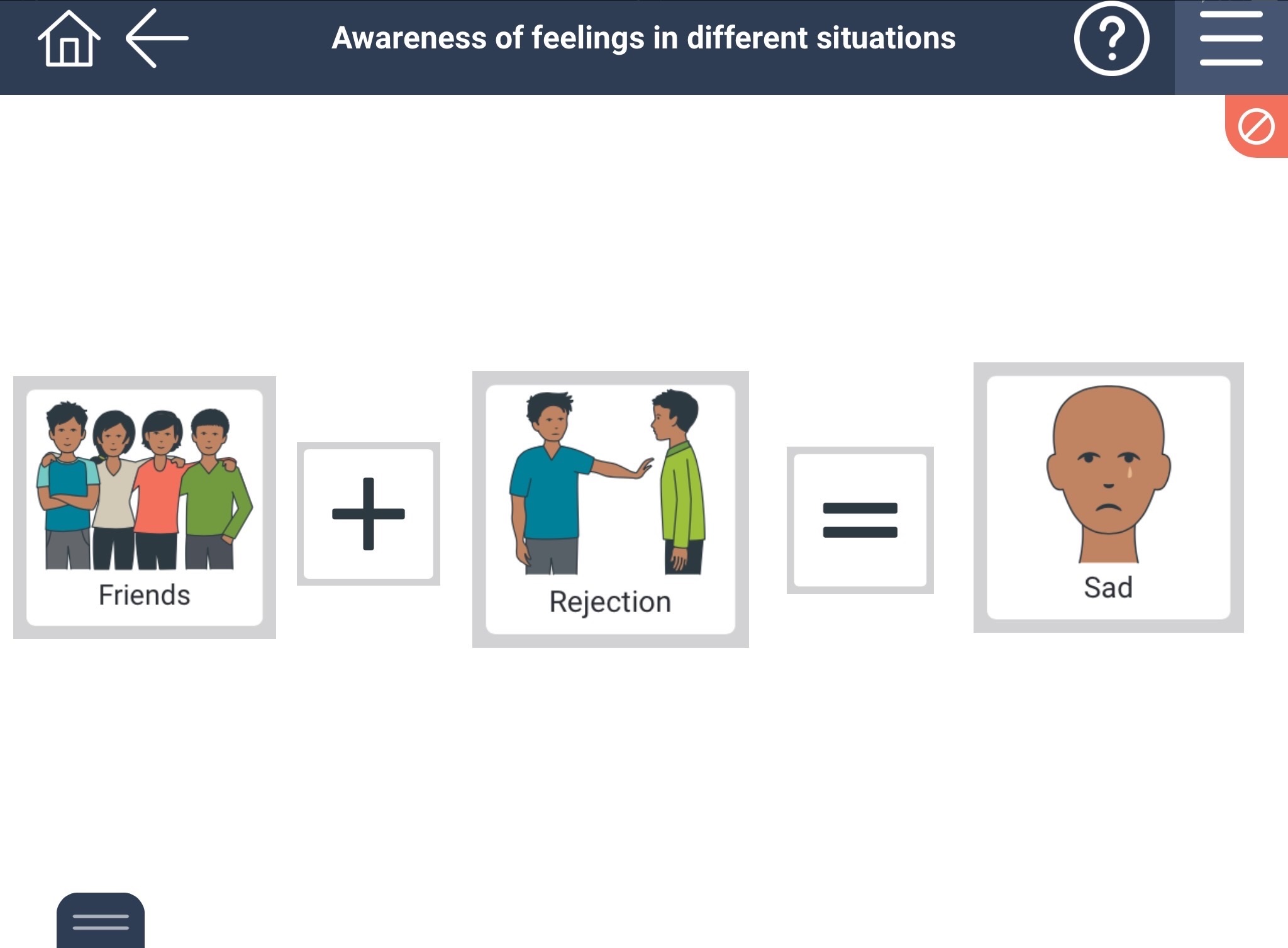 Awareness of feelings in different situations | SECCA